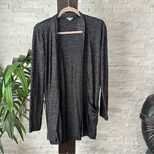 J. Crew Black Grey Speckled Long Sleeve Duster Cardigan Size XS